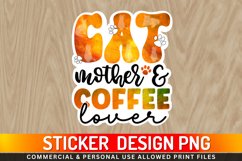 Cat mother &amp; coffee Sticker PNG Product Image 1