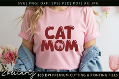 Cat Mom SVG PNG EPS DXF Mothers Day SVG Paw Prints Cut File Product Image 5