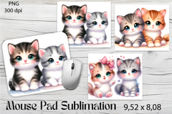 Cat MousePad Sublimation Design, watercolor Sublimation Product Image 1