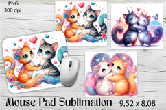 Cat MousePad Sublimation Design, watercolor Sublimation Product Image 1