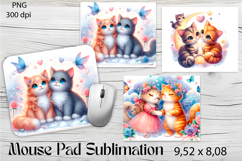 Cat MousePad Sublimation Design, watercolor Sublimation Product Image 1