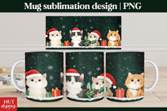 Funny Christmas 15 oz Mug Christmas Cats Snowy Mug Wrap Product Image 1