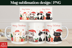 Funny Christmas 15 oz Mug Christmas Cats Snowy Mug Wrap Product Image 1