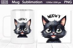 Cat Mug Sublimation Design | Funny Cat Mug Wrap Product Image 1