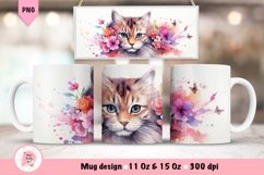 Cat 3D Mug Wrap Sublimation Designs, 3d Mug, Cat Png