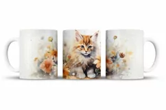 Cat 3D Mug Wrap Sublimation Designs, 3d Mug, Cat Png