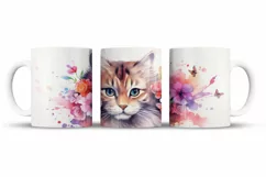 Cat 3D Mug Wrap Sublimation Designs, 3d Mug, Cat Png