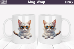 Cute Cat Mug Wrap PNG | Funny Kitten Sublimation Product Image 1