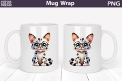 Cute Cat Mug Wrap PNG | Funny Kitten Sublimation Product Image 1