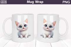 Cute Cat Mug Wrap PNG | Funny Kitten Sublimation Product Image 1