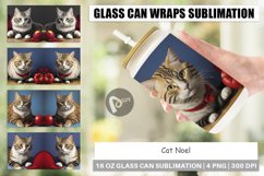 Glass Can Wraps Cat Noel Product Image 1