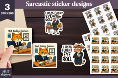 Funny Sarcastic Animal Stickers, Cartoon office worker Product Image 1
