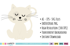 Cute cat illustration for planner stickers and DIY crafts