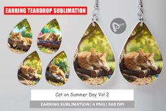 Earring Teardrop Cat on Summer Day Product Image 1