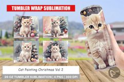 Tumbler Wrap Cat Christmas Painting Product Image 1