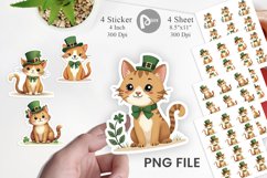 Cat St. Patrick Sticker Product Image 1