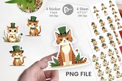 Cat St. Patrick Sticker Product Image 1