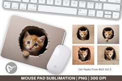 Mouse Pad Cat Peeks from Wall Product Image 1