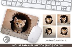 Mouse Pad Cat Peeks from Wall Product Image 1