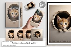 Digital Paper Cat Peeks from Wall Product Image 1