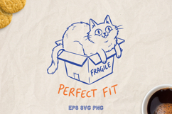 Funny Cat SVG PNG, Sarcastic Quote, Hand Drawn Cat Clipart. Product Image 1