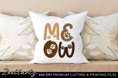 Cat Meow SVG PNG EPS DXF Paw Prints Cat Farmhouse Sign Product Image 2