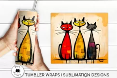 hand holding a tumbler with cat wrap