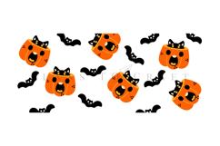 cat pumpkin halloween libbey beer can glass full wrap svg presized template for 16oz and 20oz glass for Cricut Silhouette and sublimation