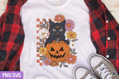 Black Cat Pumpkin Halloween PNG SVG, Halloween Clipart png Product Image 3