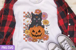 Black Cat Pumpkin Halloween PNG SVG, Halloween Clipart png Product Image 3