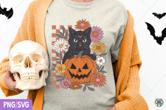 Black Cat Pumpkin Halloween PNG SVG, Halloween Clipart png Product Image 4