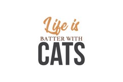 Life Is Batter With Cats Cat Rescue Quote Stickers Product Image 3