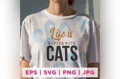 Life Is Batter With Cats Cat Rescue Quote Stickers Product Image 2