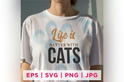 Life Is Batter With Cats Cat Rescue Quote Stickers Product Image 2