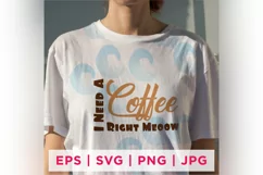 I Need A Coffee Right Meoow Cat Rescue Quote Stickers Product Image 2