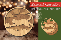 Cat Round Lasercut Decoration Product Image 1