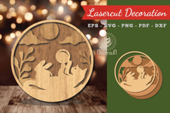 Cat Round Lasercut Decoration Product Image 1