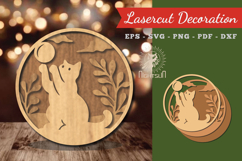 Cat Round Lasercut Decoration Product Image 1