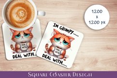 Funny Cat Sarcastic Quotes Coaster Sublimation Design Product Image 1