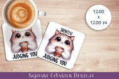 Funny Cat Sarcastic Quotes Coaster Sublimation Design Product Image 1
