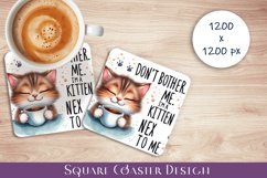 Funny Cat Sarcastic Quotes Coaster Sublimation Design Product Image 1