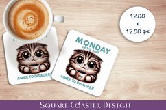 Funny Cat Sarcastic Quotes Coaster Sublimation Design Product Image 1