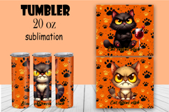 Sarcastic cat tumbler. Happy Halloween sublimation PNG Product Image 1