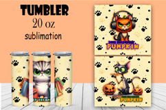Sarcastic cat tumbler. Happy Halloween sublimation PNG Product Image 1