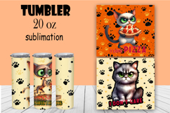 Sarcastic cat tumbler. Happy Halloween sublimation PNG Product Image 1
