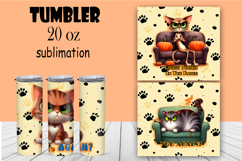 Sarcastic cat tumbler. Happy Halloween sublimation PNG Product Image 1