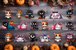 Black and white cat, Sarcastic halloween Clipart watercolor Product Image 3