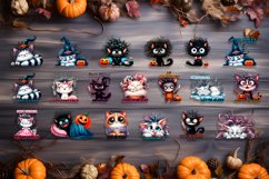 Black and white cat, Sarcastic halloween Clipart watercolor Product Image 4
