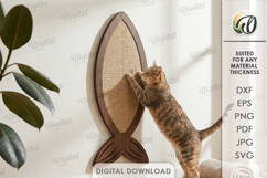 Cat Scratching Board Laser Cut. Wall Cat Scratcher SVG Product Image 1