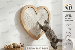Cat Scratching Board Laser Cut. Wall Cat Scratcher SVG Product Image 1